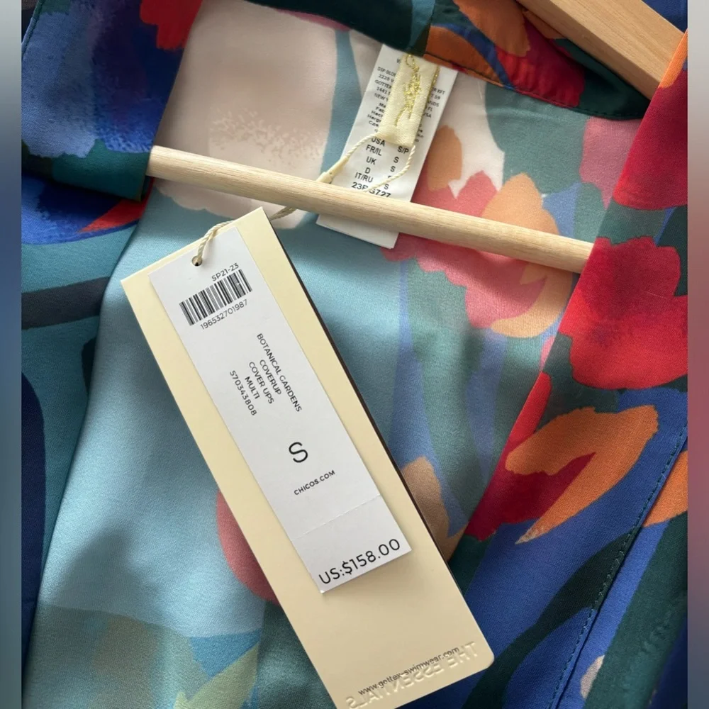 Chicos Gottex Botanical Gardens Sheer Kimono Cover Up Robe